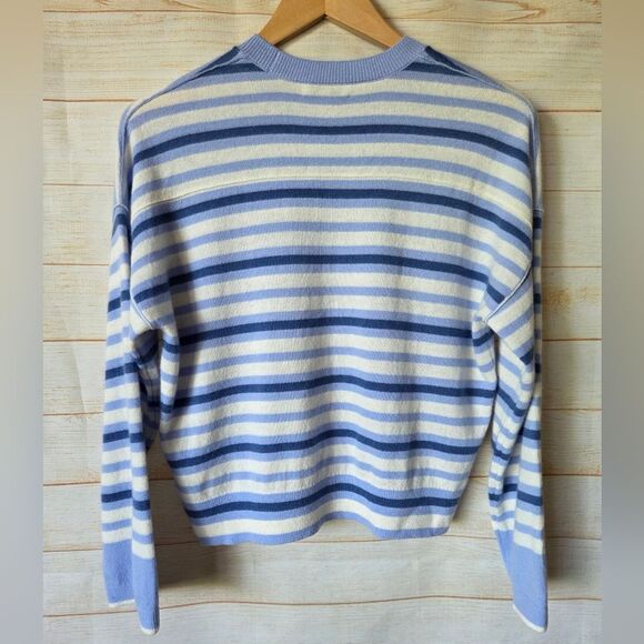 Madewell Striped Boxy Relaxed Fit Long Sleeve Casual Sweater Blue White Size XS - Picture 11 of 15